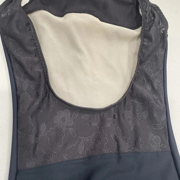 LeosByKat “Maren” Style Black Leotard with Floral Black on Black Size Small - Picture 5 of 10